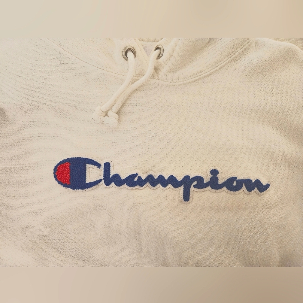 Champion White Hoodie with Logo